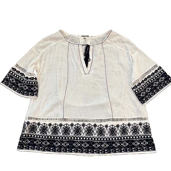 Free People Tops - FREE PEOPLE Women’s Cotton Noyal Counting Stars Tunic Ivory Medium Embroidered